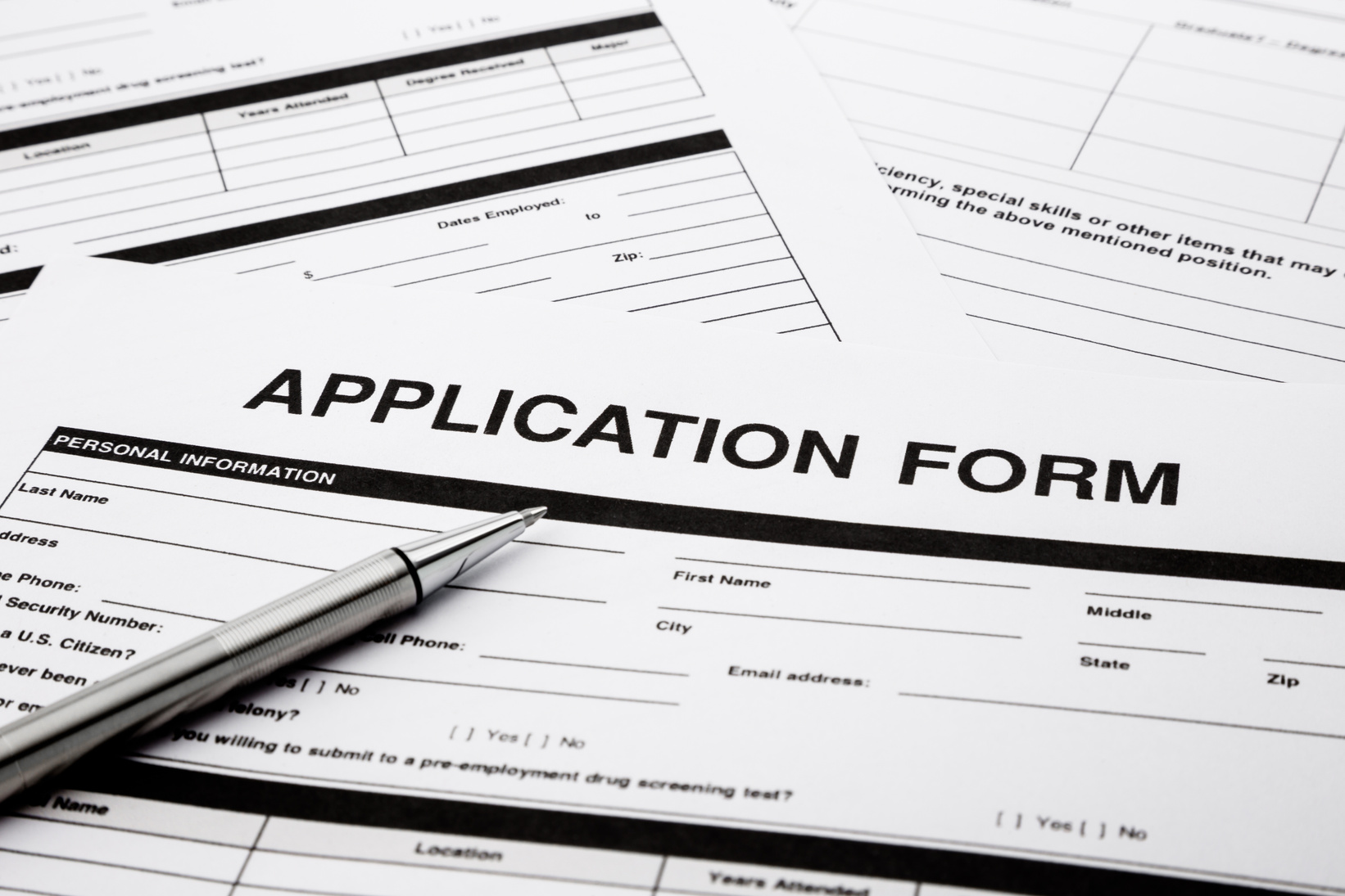 Job application form