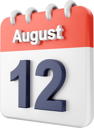 3d calendar august 12