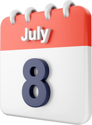 3d calendar july 8