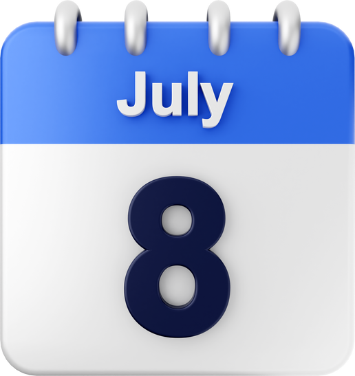 3d calendar july 8